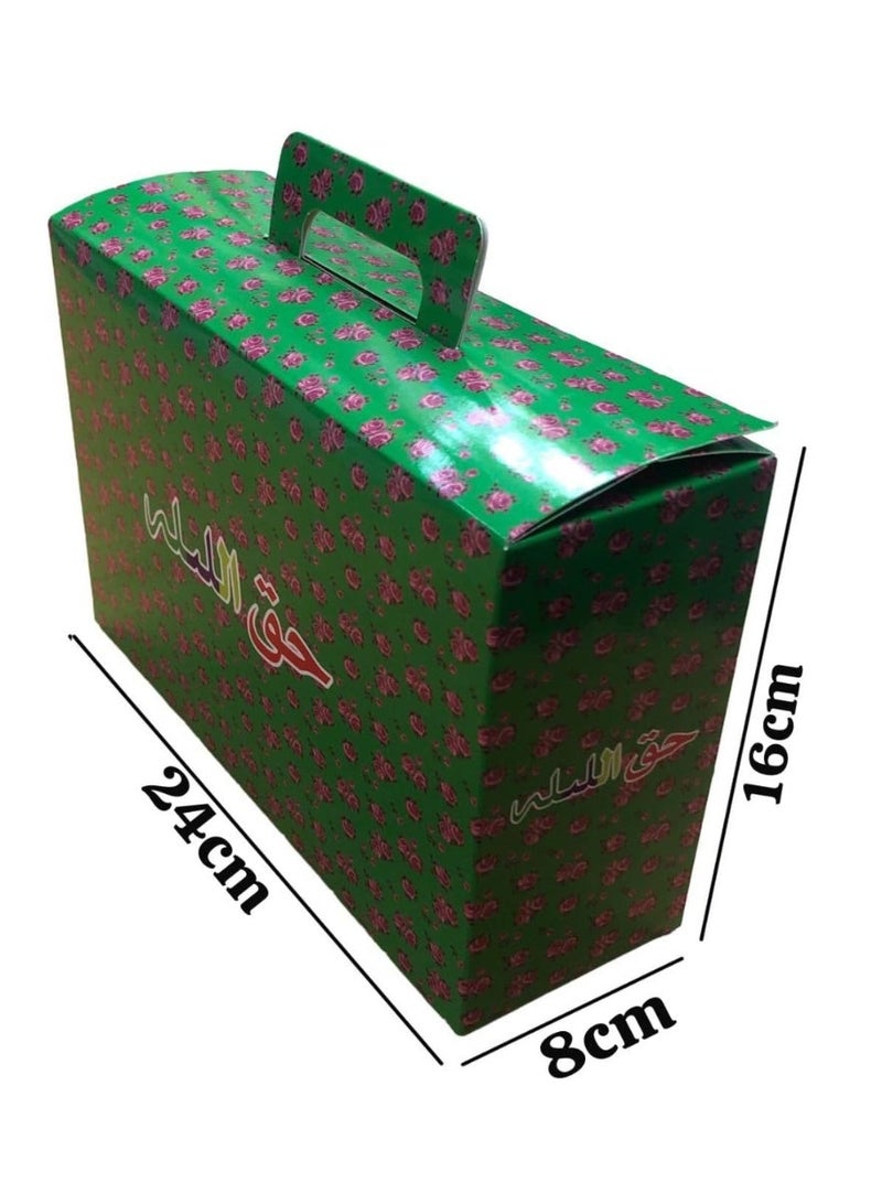 A.R.H | Haq Al Laila Gift Box Set, Green with Purple Rose Pattern, 12 Pieces - Image 2